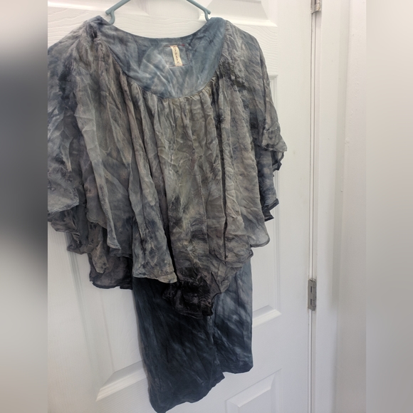 Grey Blue Silk Dress - Picture 2 of 7